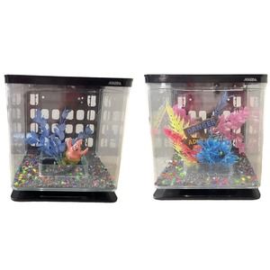 Marina Black Top Fin Betta Tank 0.5 Gallon Desktop / Wall Mount Aquarium USED